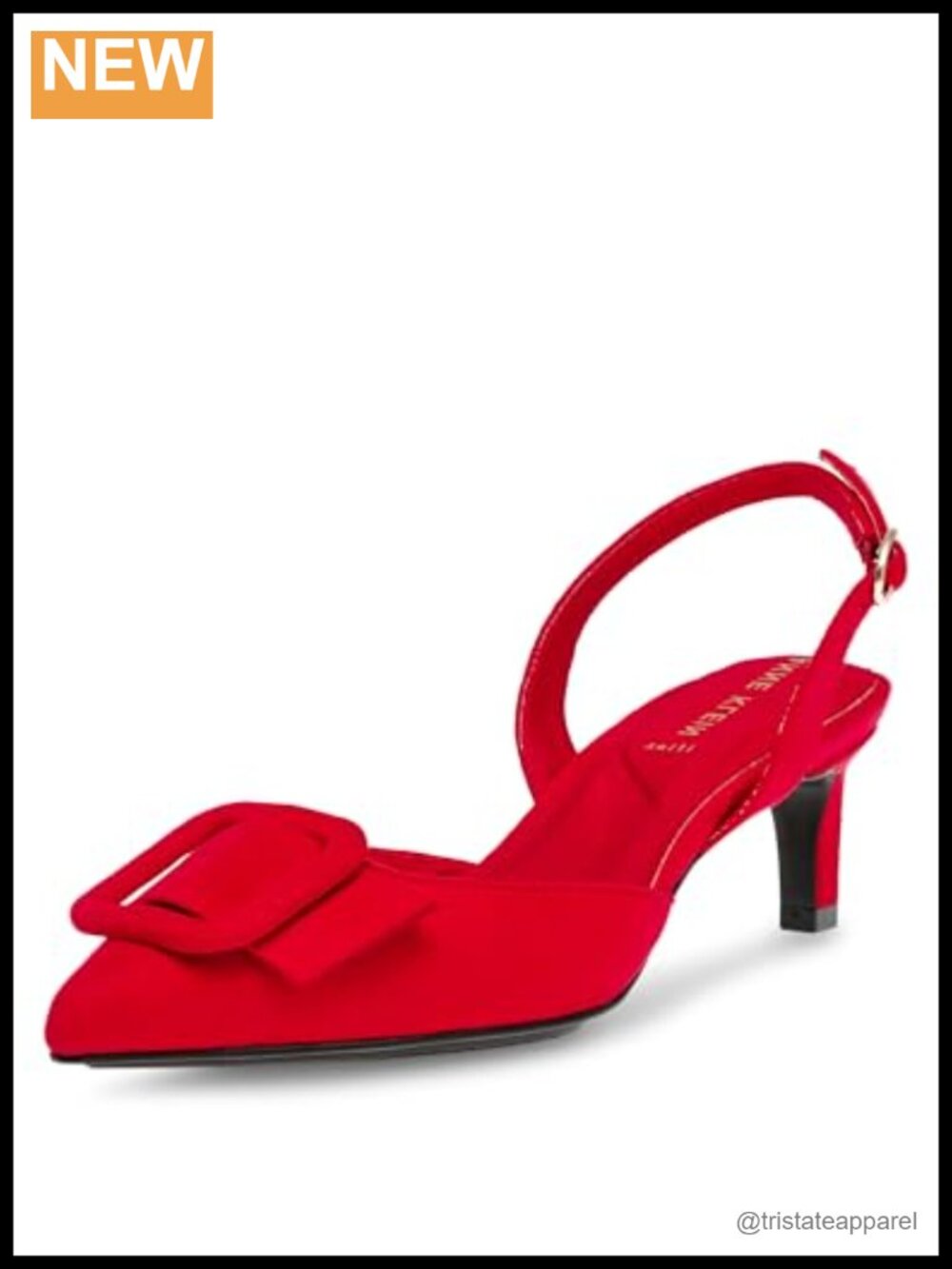 Faux Leather Kitten Heel Pumps with Buckle